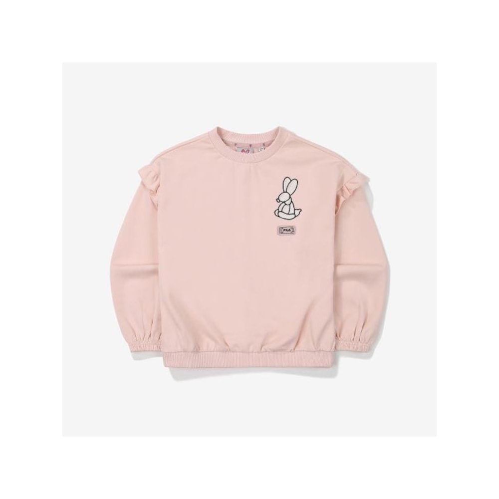 [FILA KIDS] 女の子用フリルスウェットシャツ (FK2POF3101F_EPK) Q0ZFK2POF3101FEPK