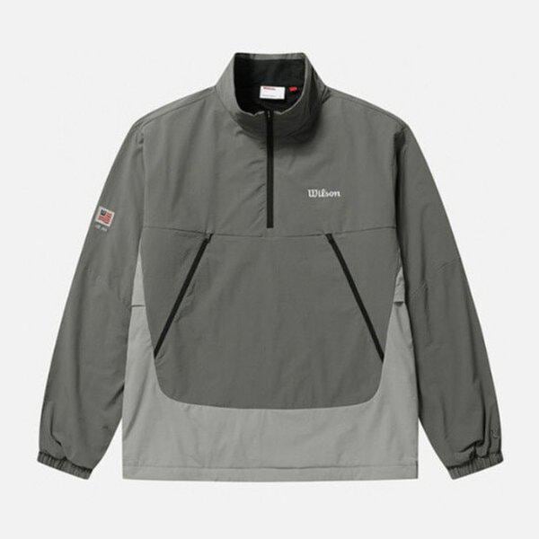 M 長袖Tシャツ LQC W243001GJA92-DKH オクタ裏地 ウーブン ハーフジップ