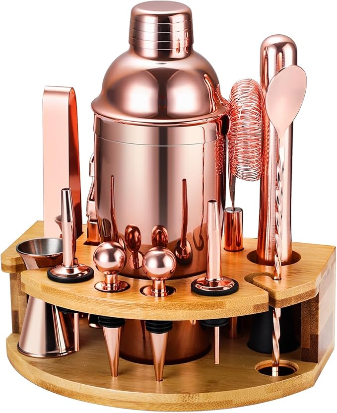 カクテルシェーカーセット バーテンダーキット ステンレススチール カクテルドリンクミキサー バーアクセサリー12個付き 25オンス シェーカーセット バーテンダーキット スタンド付き 男性へのギフトに