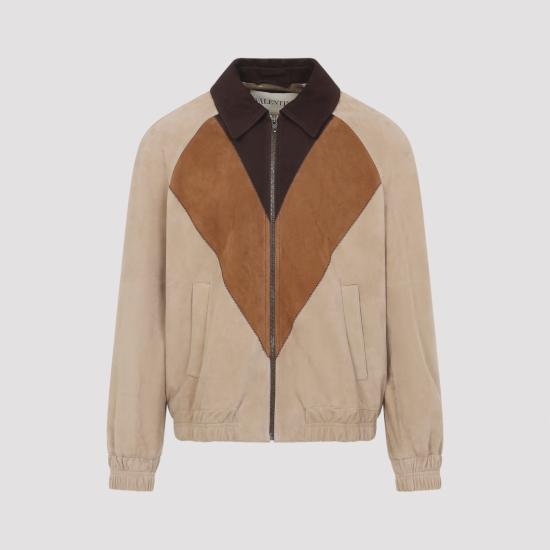 VALENTINO GARAVANI Men Leather Jackets 8V3NB00VB8J D8X NATURAL RAFIA