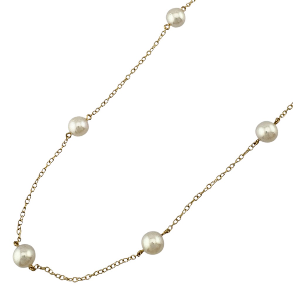 ミキモト ネックレス 18金 K18イエローゴールド パール MIKIMOTO 中古 美品