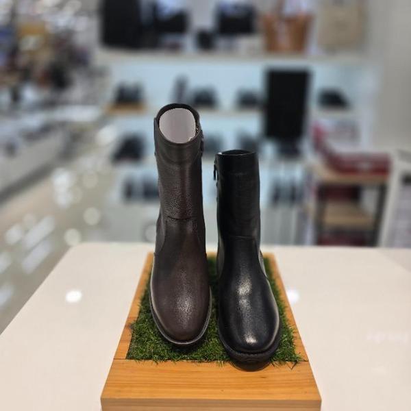 セーブゾーン04 女性コンフォートカジュアルウォーカーチャン ミドルハーフファー5cmブーツ ブラック PALEWMC61 (S41989308)