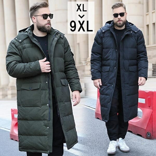 ダウンコート メンズ ビジネス 大きいサイズ ベンチコート ダウン ロングダウン 80％ダウン 防寒 ダウンジャケット 秋冬用 暖かい ロング丈 アウター 冬服 ダウン フード付き ポケット付き