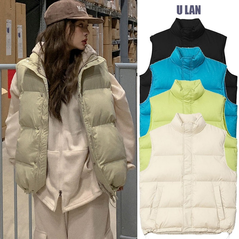 U LAN Jelly Basic Down Vest Puffer ダウン胴衣 韓国人気