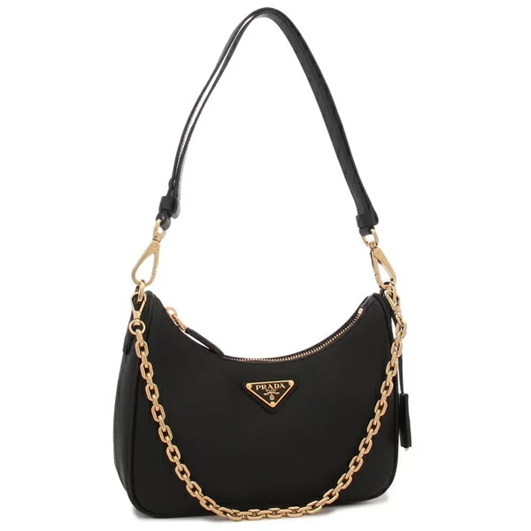 ショルダーバッグ リエディション ミニバッグ トライアングルロゴ ブラック ゴールド レディース 1BC204 NZV F0632 VQOM