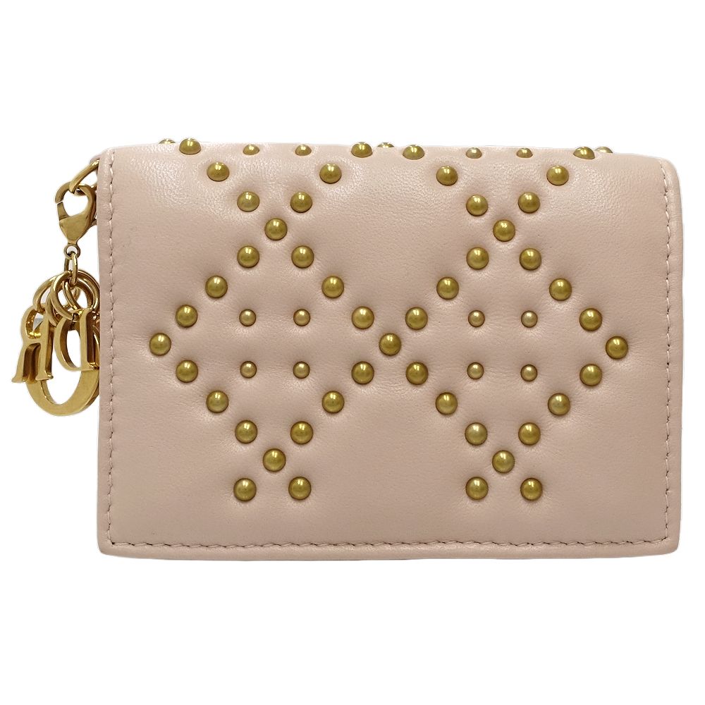 カナージュスタッズ 33-MA-0137 カードケース ラムスキン ピンクベージュ/181155【中古】