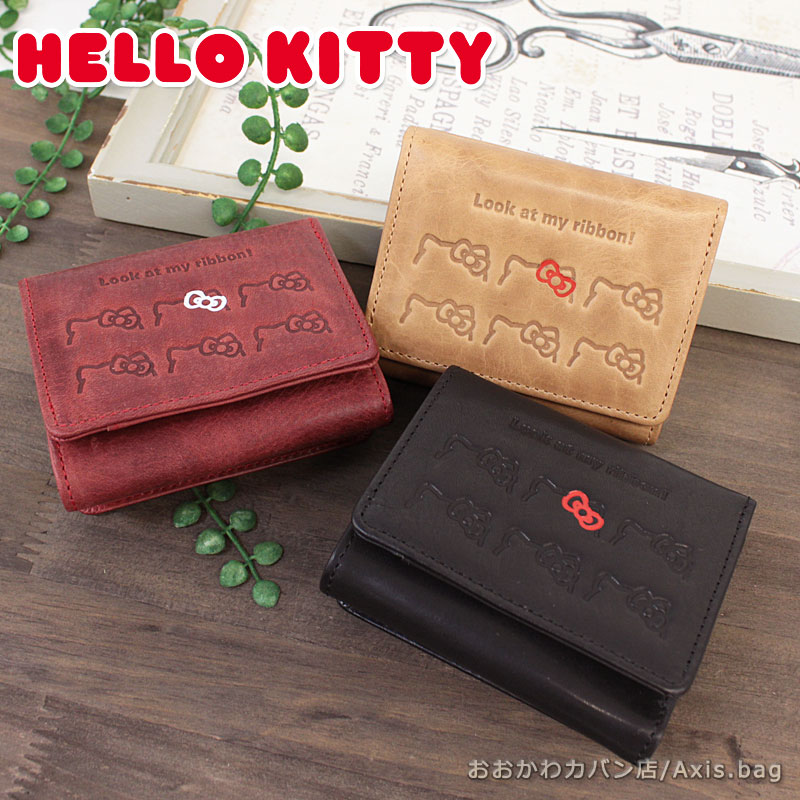 HELLO KITTY 3つ折り財布 リボンモチーフ 87061
