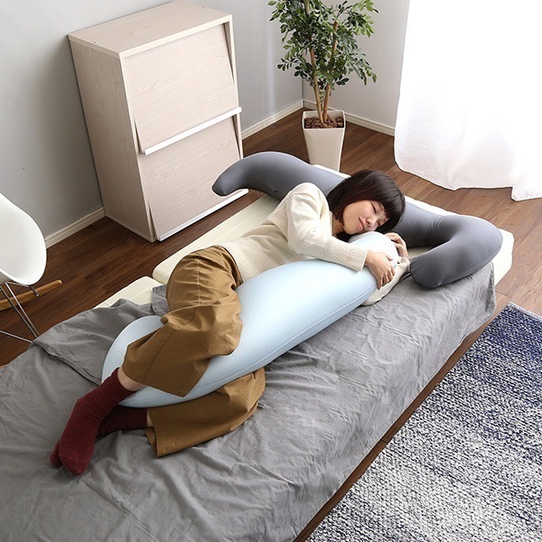 日本製ビーズクッション抱きまくらカバーセット ショートタイプ 流線形ウォッシャブルカバーDugong