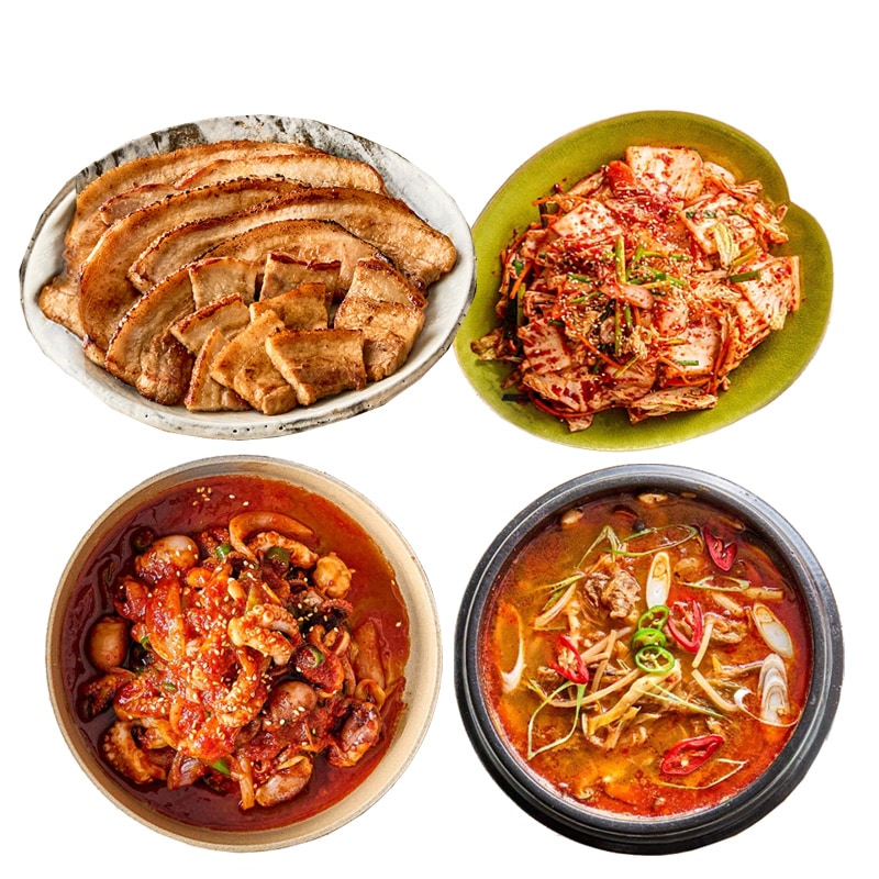 【JNH】ホリデーバラエティーセットB ミールキットサムギョプサルセット 浅漬けキムチ チュクミ炒め ユッケジャン 韓国料理 簡単調理 時短料理 韓流料理 韓国グルメ