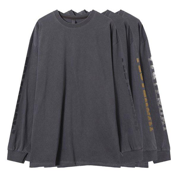 メンズオーバーフィットピグメントプリント長袖TシャツAC-TSA-Q019