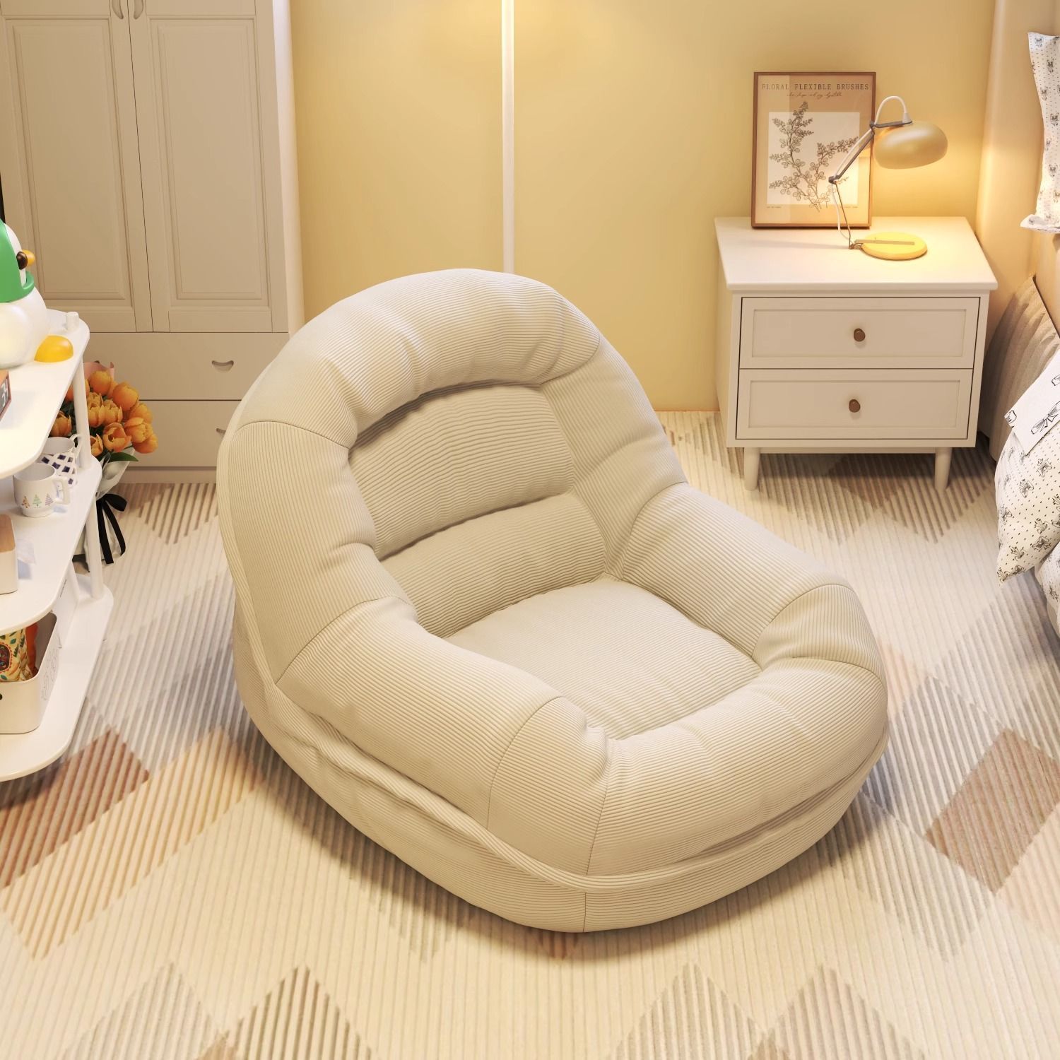 網紅怠け者ソファー座椅子寝られるシングルバルコニー怠け者椅子寝室レジャー犬小屋寝椅子