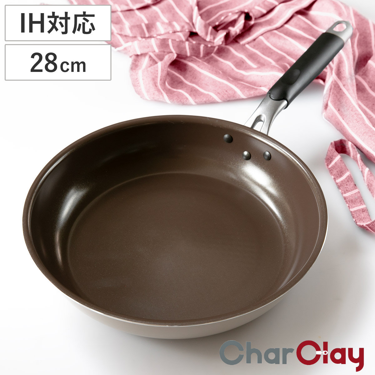 フライパン 28cm IH対応 ビオセラミック PFOAフリー ベークライトハンドル ガス火対応 オール熱源対応 炒め鍋 いため鍋 ノンスティック 28センチ アルミ製 セラミック 5層構造