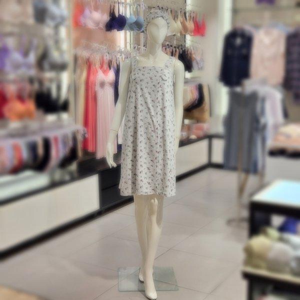 綿タオル生地 花柄 女性用シャワーガウン GW8884-GREY_s