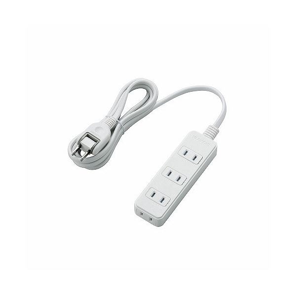 (まとめ)エレコム ほこりシャッター付き電源タップ T-ST02-22420WH(×5セット)