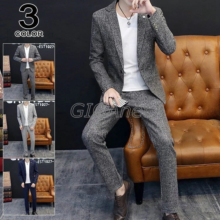 2ピーススーツ メンズ 礼服 結婚式 カジュアルスーツ スーツセットアップ ビジネススーツ 紳士 細