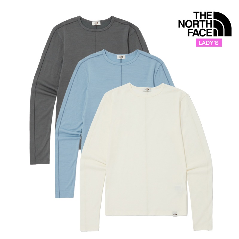 ホワイトラベル レディース ベルーカ ウール 長袖 ラウンド Tシャツ NT7TQ31 女性用 ロンT トップス カットソー ストレッチ シンプル きれいめ プルオーバー 韓国ファッション