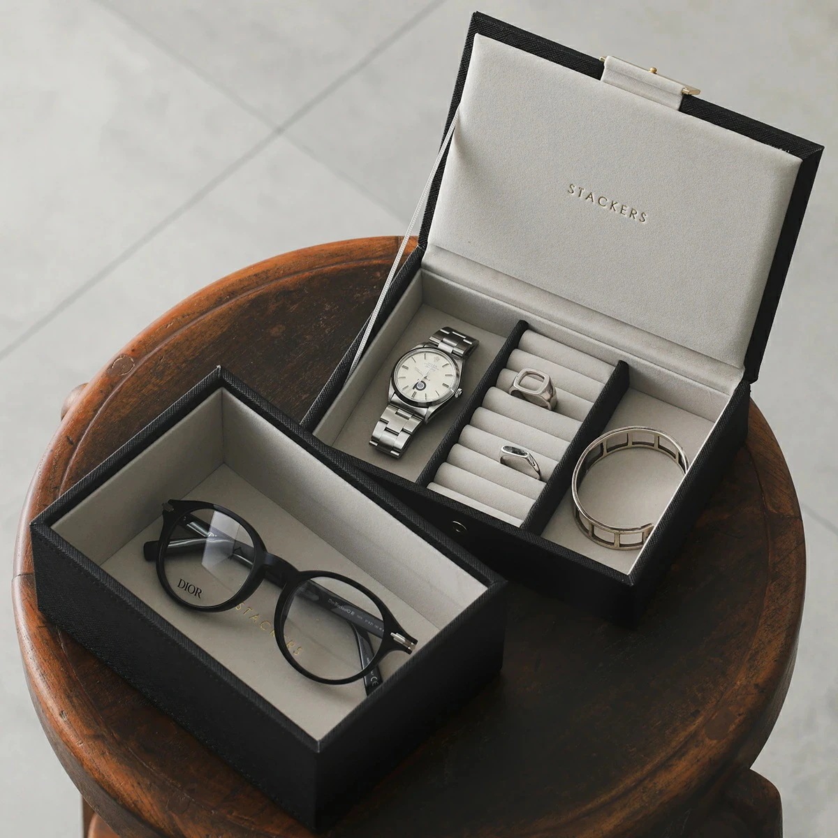 STACKERS スタッカーズ ジュエリーボックス Mini Jewellery Box Set of 2 メンズ 2セット アクセサリーケース 小物入れ 75469/Black