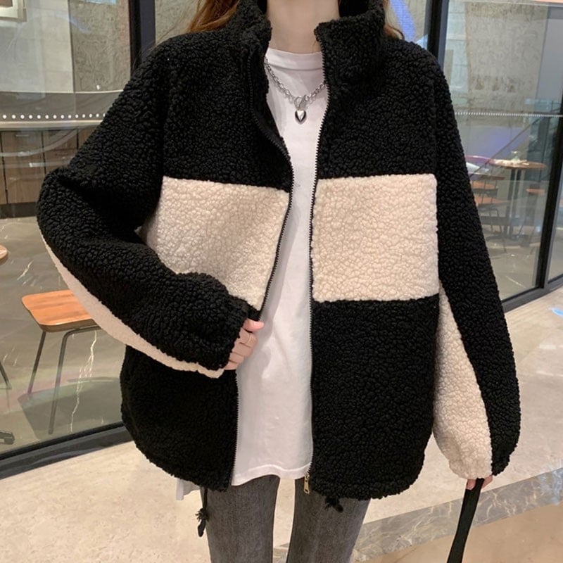 コートボアアウターレディース40ブルゾンボアコート秋冬厚モコモコ韓国風ロング