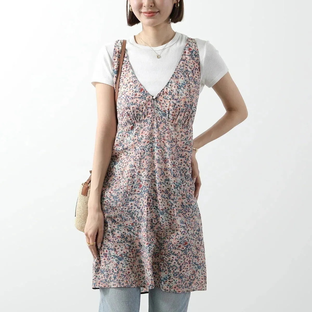 N21 ヌメロヴェントゥーノ ワンピース H181 5548 レディース ノースリーブ シフォン 花柄 フラワー Vネック チュニック S4D1 【mega】