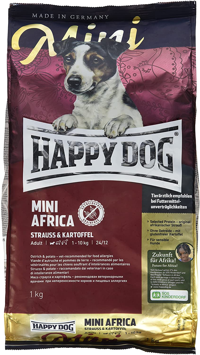 HAPPY DOG (ハッピードッグ) ミニ アフリカ (ダチョウ) アレルギーケア 小型犬用 成犬