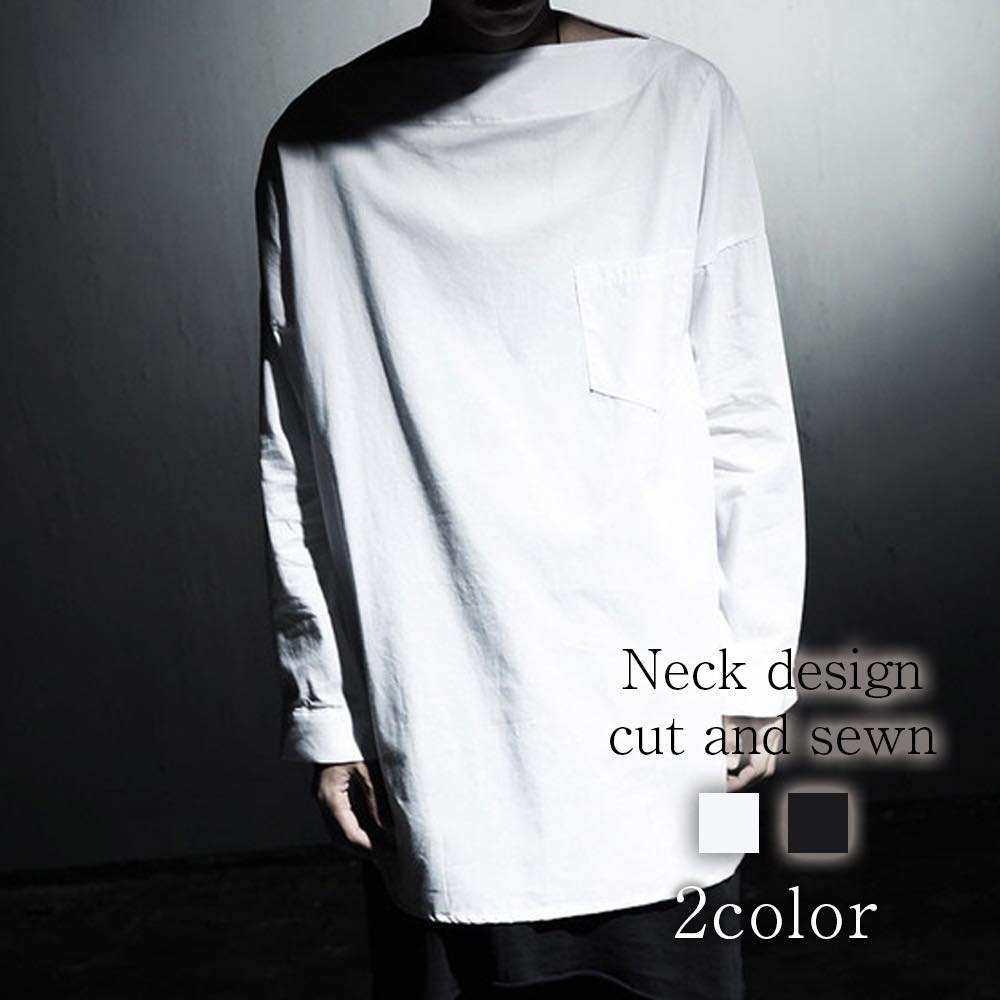 Tシャツ メンズ ネックデザインカットソー ロング Vネック 秋 ジャケット シャツ ゆったり 人気 ティーシャツ 暖かい コットン 肌着 長袖 春 カジュアル ブラック インナー ポリエステル ブラ