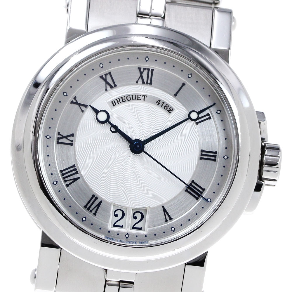 ブレゲ Breguet 5817ST/12/SV0 マリーン ラージデイト 自動巻き メンズ 良品 保証書付き_820830【中古】
