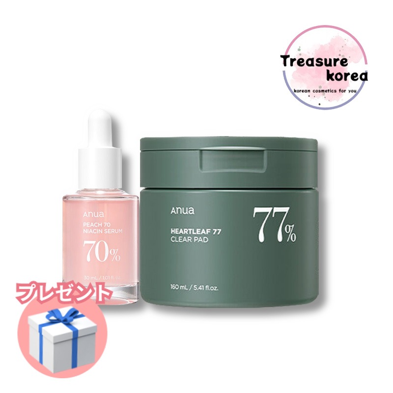 桃70％ナイアシンセラム 30ml + ドクダミ77%クリアパッド 70枚