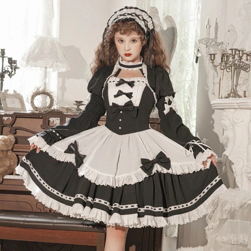 【フルセット】デザインメイドカフェlolitaが白くて痩せていて可愛いです