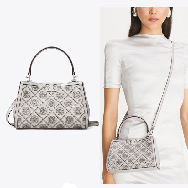 T Monogram Mini Eleanor Satchel Crossbody Bag　162874 GRAY