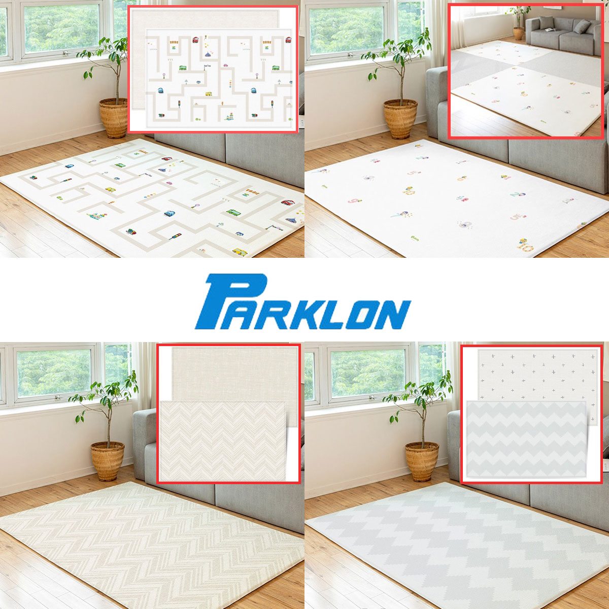 プレイルームマットプレイマットベビーリバーシブル大判ベビーマットフ 19designs 250x140x1.5cm