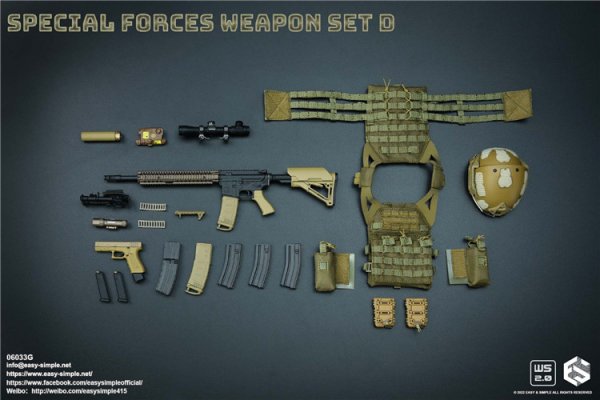 EasySimple Special Forces Weapon Set D 1/6 06033G