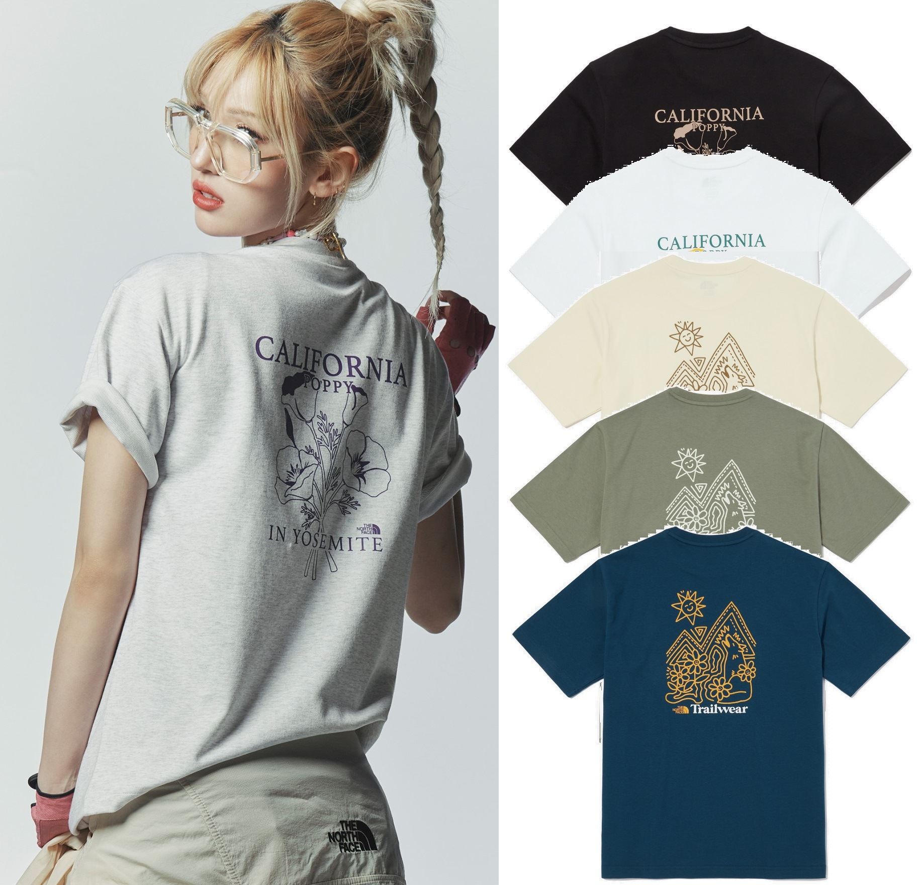 ONE EARTH S/S R/TEE 6色 新商品 ノースフェイスTシャツ 韓国人気 男女共用 韓国ファッション バンパルティ シャツ 女性服 韓国スタイル 学生ファッション 肝節期 夏のファッショ 8,613円