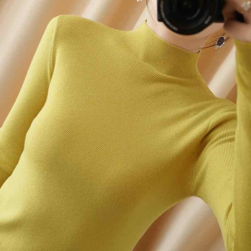 ファッション 服 オシャレ カワイイ シンプル 大カワイイ サイズ 春　秋 ハーフ タートルネックセーター スリムフィット 薄手 ニット セーター アウター
