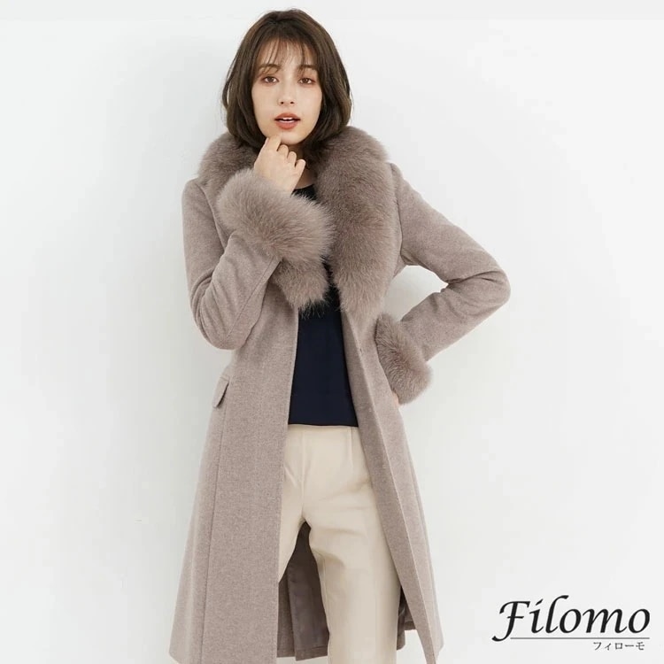 カシミヤブレンドウールロングコート