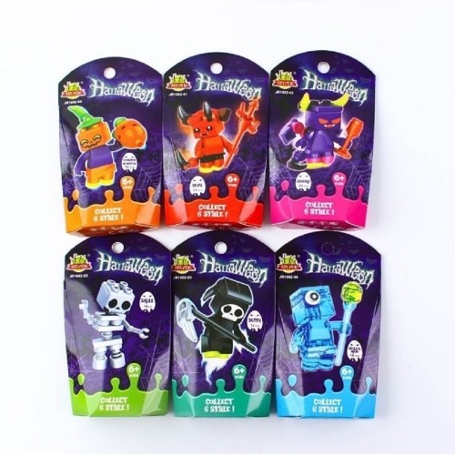 ハロウィンキャラクターフィギュアブロック6種×12個面白いおもちゃ団体ギフトパーティー小道具イベントプロモーション