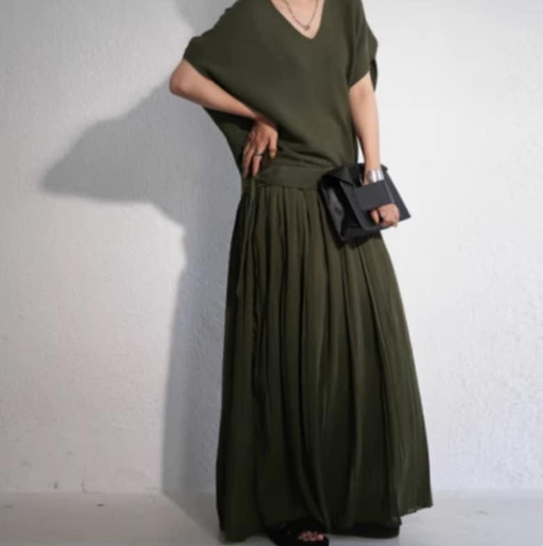 ワンピース フレアワンピース ロング丈 半袖 かわいい 大人可愛い きれいめ シンプル カジュアル 大人 上品 おしゃれ お洒落 大人女子 こなれ感 個性的 主役級 存在感 美容師