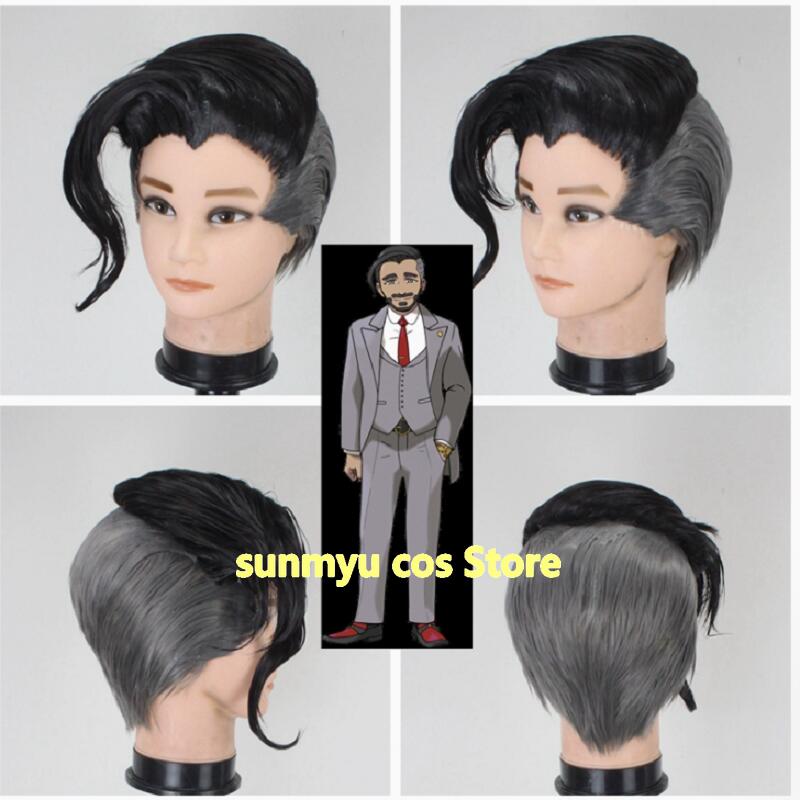 ポケットモンスター ソード・シールドローズ会長 コスプレ道具　ウィッグ　かつら