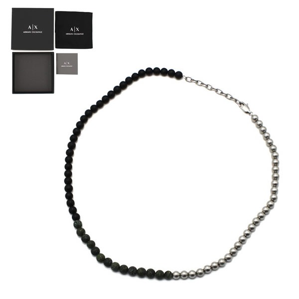 ネックレス AXG0140040 マットシルバー ブラック グリーン アクセサリー メンズ
