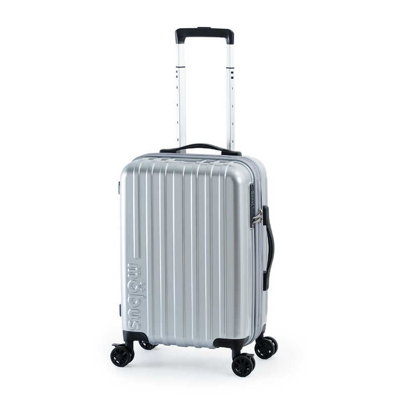 スーツケース ジッパータイプ 宿泊目安：1～3日間 031L 拡張機能搭載 フットストッパータイプ USB充電ポート付属 機内持ち込み可能サイズ mobus シルバー　MBC-1912-18W