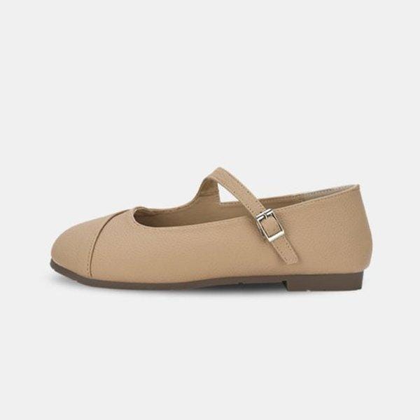 女性フラットシューズ 秋 レザー ローヒール メリージェーン LSS638