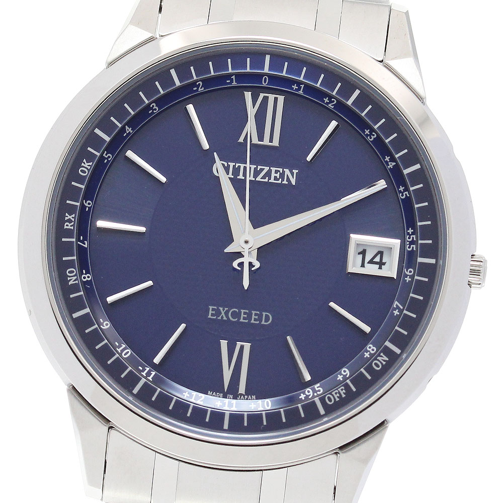 シチズン CITIZEN CB1140-61L/H147-A1B4B03 エクシード デイト ソーラー電波 メンズ 美品 内箱付き_847247【中古】
