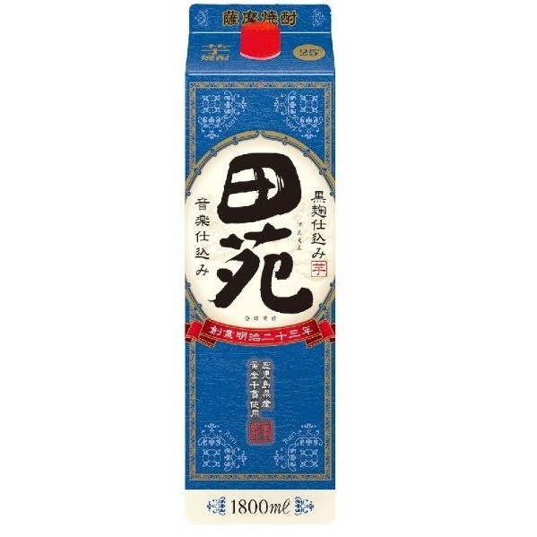 【送料無料】田苑酒造 芋 瑠璃ラベル 25度 パック 1800ml 1.8L6本/1ケース【北海道沖縄県東北四国九州地方は必ず送料が掛かります】