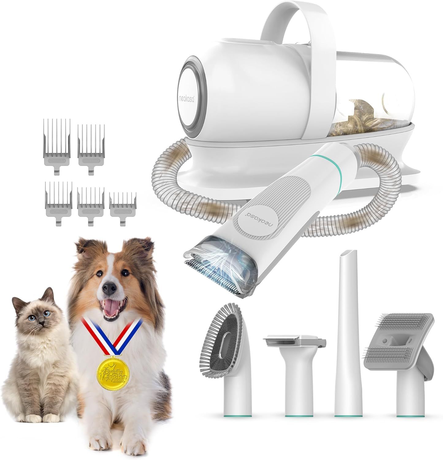 ペット用バリカン 5in1 自動吸引 低騒音 抜け毛99%除去 ブラシ付き PSE認証 プロ仕様 犬猫用グルーミングツール 8,523円
