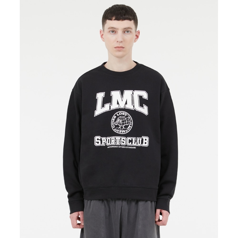 LMC EARTH MAN カレッジ スウェットシャツ ブラック