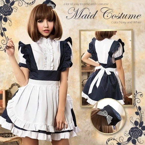 【即納】コスプレ メイド 衣装 仮装 メイド服 3点セット ワンピース ウエイトレス ロリータ ゴスロリ エプロン アニメ イベント メイド喫茶 男ウケ セクシー コスチューム衣装 パーティー レディ