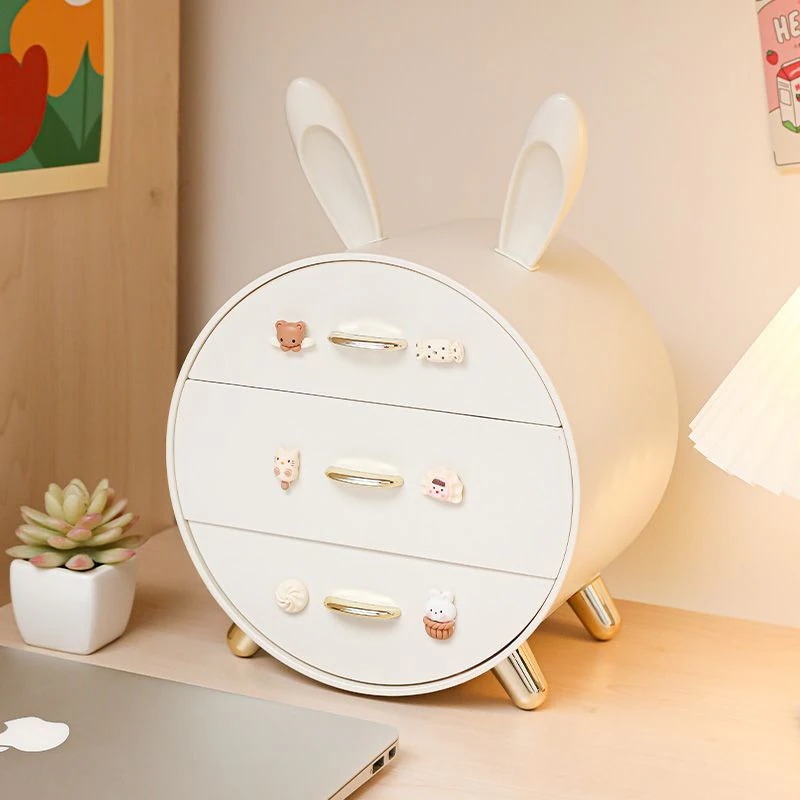 韓国のウサギ型収納ボックスは容量が大きくランダムに3 Dシールがプレゼントされルックスが高く収納が便利で複数の色を選ぶことができお勧めです