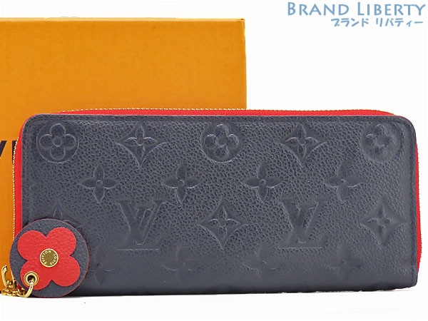 超美品ルイヴィトンモノグラムアンプラントポルトフォイユクレマンスラウンドファスナー長財布マリーヌルージューM68325