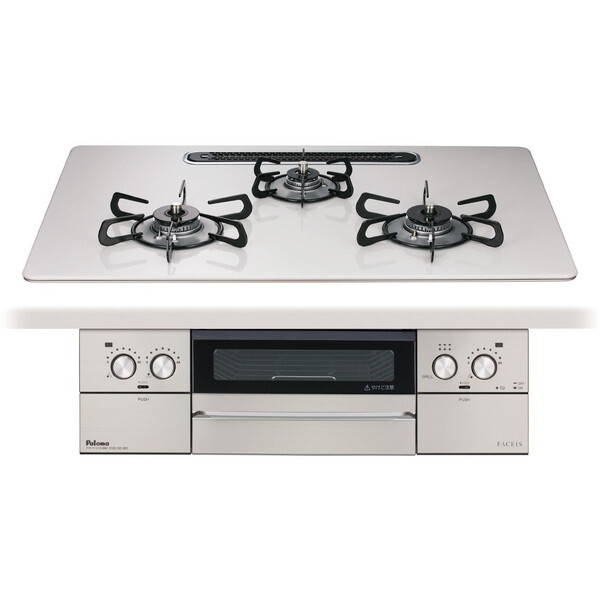 PD-893WS-U75CV-LP ティアラシルバー FACEIS GRAND (フェイシス グランド) ビルトインガスコンロ (プロパンガス用3口左右強火タイプ幅75cm)
