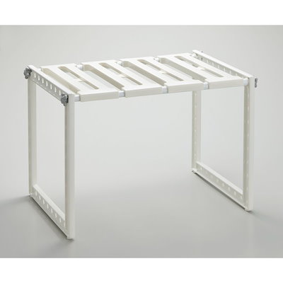 他サイト： [幅35~50×奥行30.3×高さ30.7cm] シンク下 フリーラック 伸縮タイプ SSR-SX ホワイトの商品画像