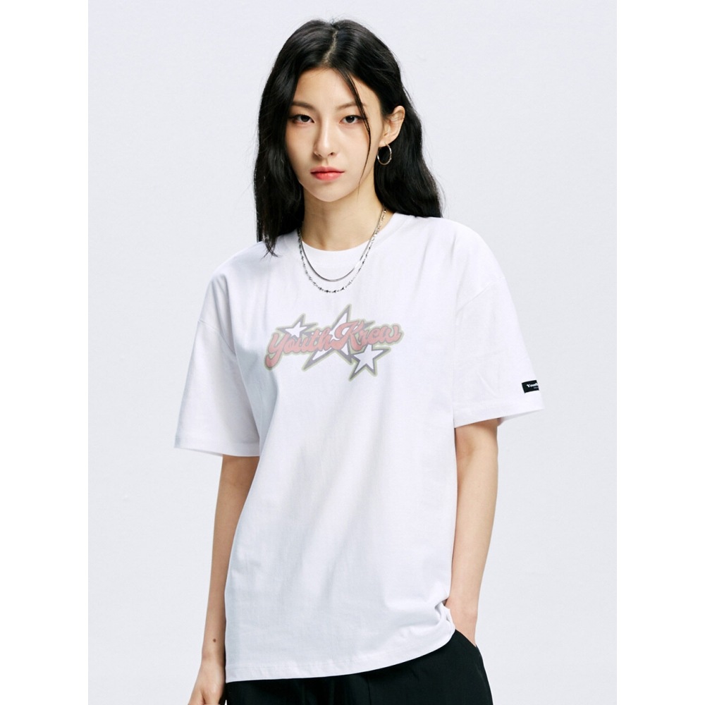ユースクルー YKスパークルラウンドT ホワイト